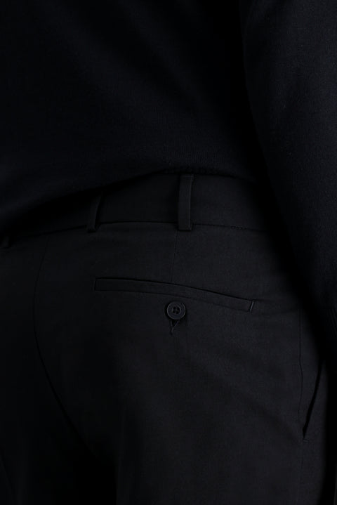 Dark Navy 6 Drop Regular Fit Standard Cut Lycra Pleated Classic Fabric Trousers