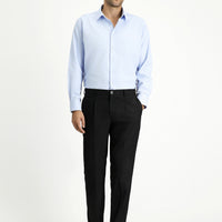 Dark Anthracite 6 Drop Regular Fit Standard Cut Lycra Pleated Classic Fabric Trousers