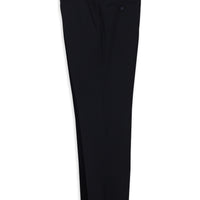 Dark Navy 4 Drop Relaxed Fit Classic Stretch Flannel Trousers with Buckle