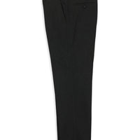 Dark Anthracite 4 Drop Relaxed Fit Lycra Classic Flannel Trousers with Buckle