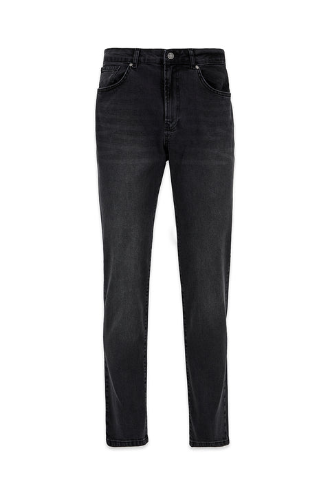 Black 6 Drop Regular Fit Standard Cut Denim Pants
