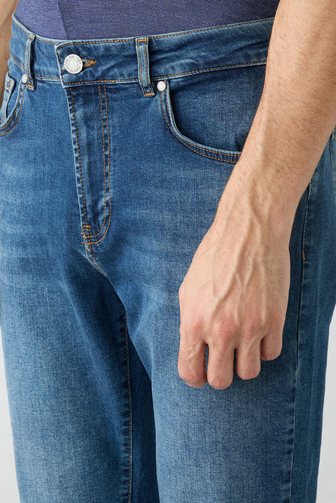 Aviator Blue 6 Drop Regular Fit Standard Cut Denim Pants