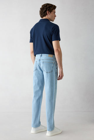  Uçuk Mavi Regular Fit Standart Kesim 5 Cep Pamuklu Denim Pantolon