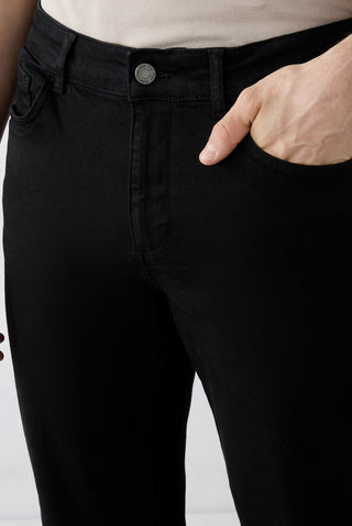  Siyah Regular Fit Standart Kesim 5 Cep Lyocell Karışımlı Denim Pantolon