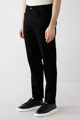  Siyah Relaxed Fit Rahat Kesim 5 Cep Denim Pantolon