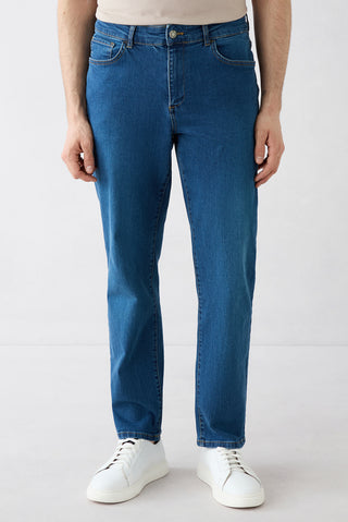  Koyu Mavi  Regular Fit Standart Kesim 5 Cep Denim Pantolon