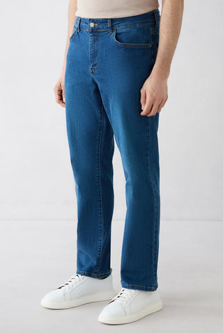  Koyu Mavi  Regular Fit Standart Kesim 5 Cep Denim Pantolon
