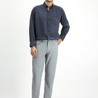 Medium Grey Relaxed Fit Canvas / Chino Trousers