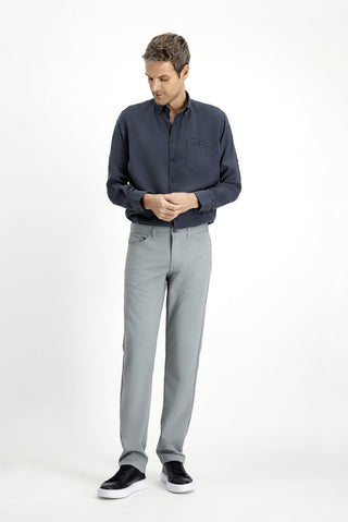  Orta Gri Regular Fit Standart Kesim Kanvas / Chino Pantolon