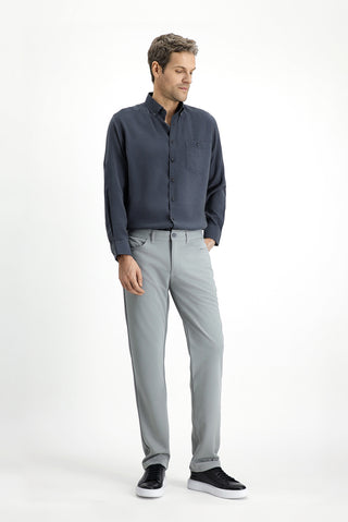  Orta Gri Relaxed Fit Rahat Kesim Kanvas / Chino Pantolon