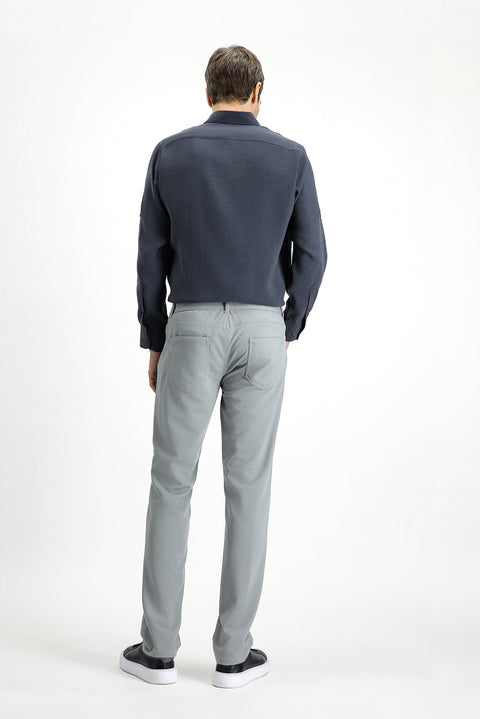 Mid Grey Slim Fit Canvas / Chino Trousers