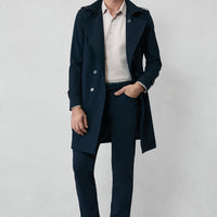 Dark Navy Relaxed Fit Canvas / Chino Trousers