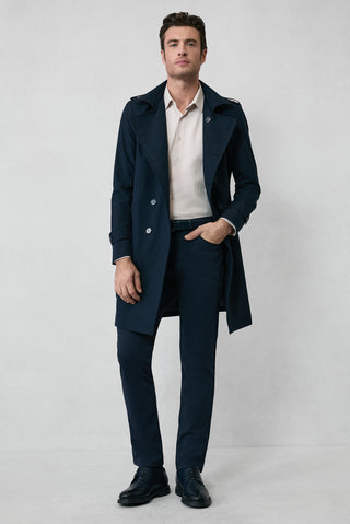  Koyu Lacivert Relaxed Fit Rahat Kesim Kanvas / Chino Pantolon