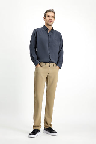  Açık Bej Relaxed Fit Rahat Kesim Kanvas / Chino Pantolon