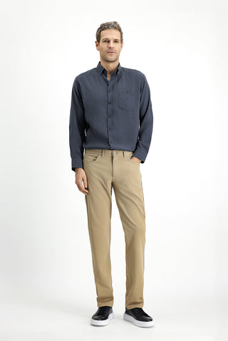  Açık Bej Slim Fit Dar Kesim Kanvas / Chino Pantolon