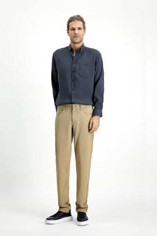  Açık Bej Relaxed Fit Rahat Kesim Kanvas / Chino Pantolon