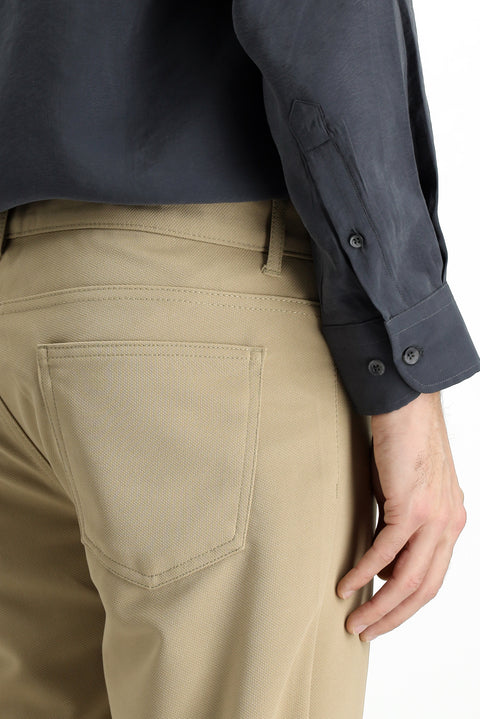 Light Beige Regular Fit Standard Cut Canvas / Chino Trousers