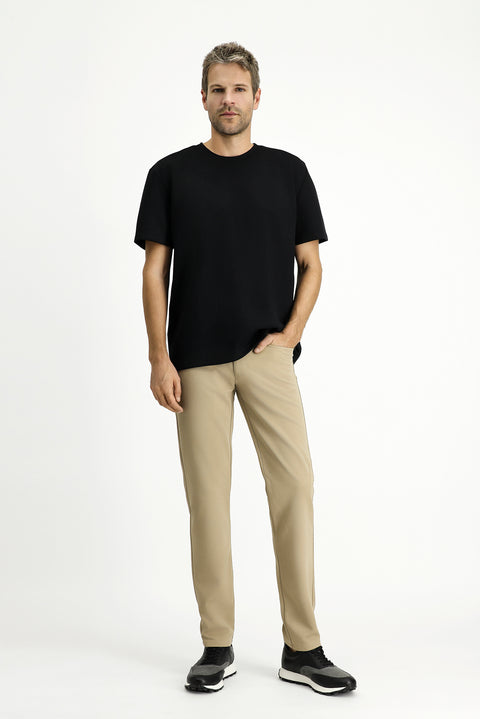 Light Beige Regular Fit Standard Cut Canvas / Chino Trousers