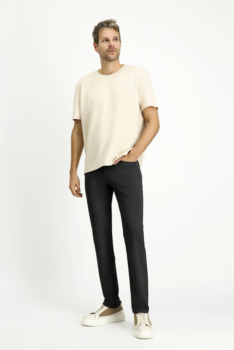 Dark Anthracite Slim Fit Canvas / Chino Trousers