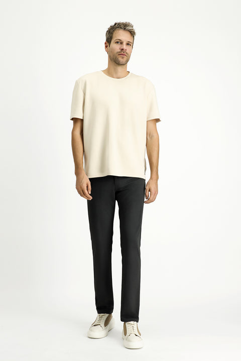 Dark Anthracite Regular Fit Standard Cut Canvas / Chino Trousers