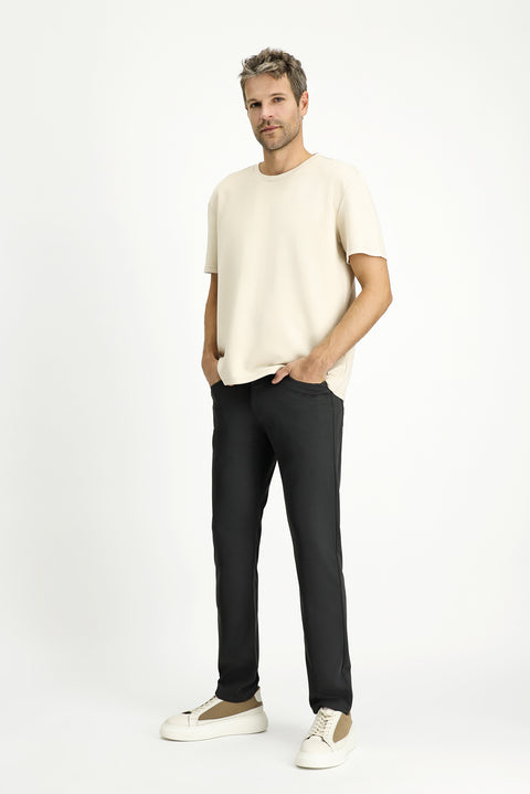 Dark Anthracite Relaxed Fit Canvas / Chino Trousers