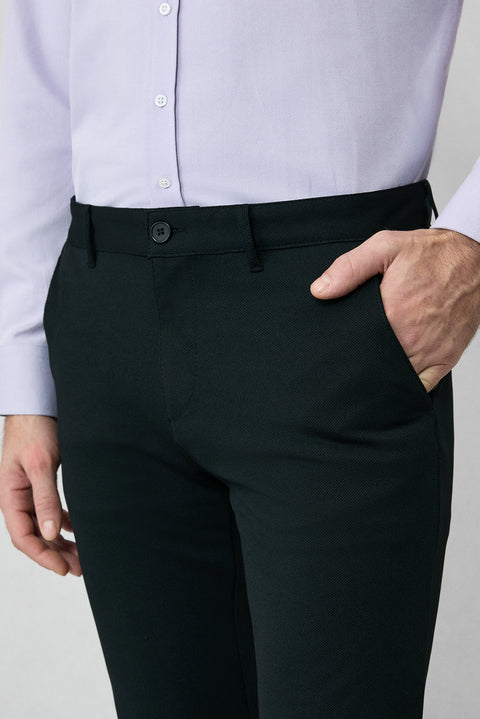 Siyah Slim Fit Dar Kesim 4 Mevsim Esnek Chino Spor Pantolon
