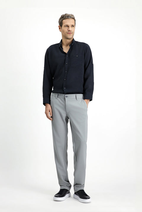 Medium Grey Relaxed Fit 4 Seasons Flexible Chino Sports Trousers