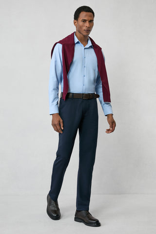  Koyu Lacivert Slim Fit Dar Kesim 4 Mevsim Esnek Chino Spor Pantolon
