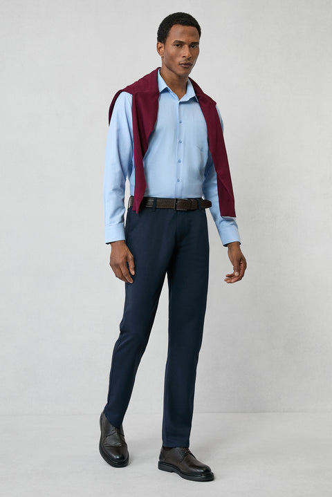 Dark Navy Super Slim Fit Extra Narrow Cut 4-Season Flexible Chino Sport Pants