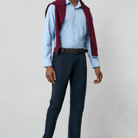 Dark Navy Regular Fit Standard Cut 4-Season Flexible Chino Sports Trousers