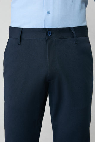  Koyu Lacivert Slim Fit Dar Kesim 4 Mevsim Esnek Chino Spor Pantolon