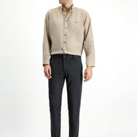Dark Anthracite Relaxed Fit Flexible Chino Sport Trousers for All Seasons