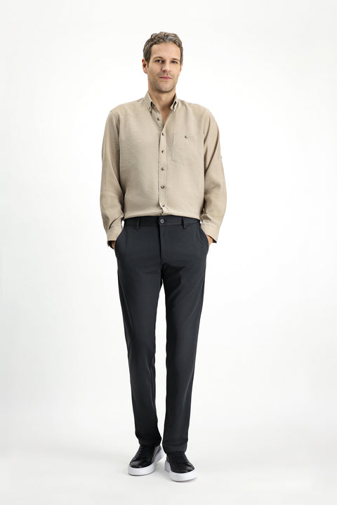 Dark Anthracite Relaxed Fit Flexible Chino Sport Trousers for All Seasons