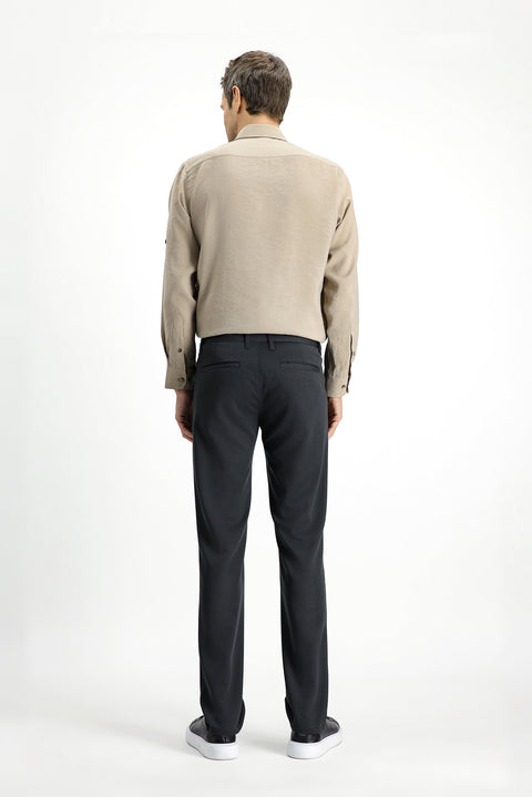 Dark Anthracite Relaxed Fit Flexible Chino Sport Trousers for All Seasons