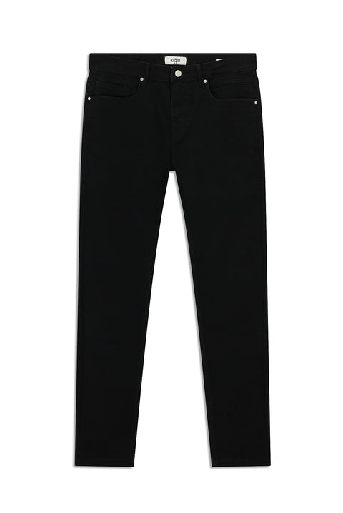 Black Regular Fit Standard Cut Lycra Denim Pants