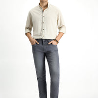 Medium Gray Slim Fit Stretch Denim Pants