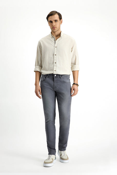 Medium Gray Slim Fit Stretch Denim Pants