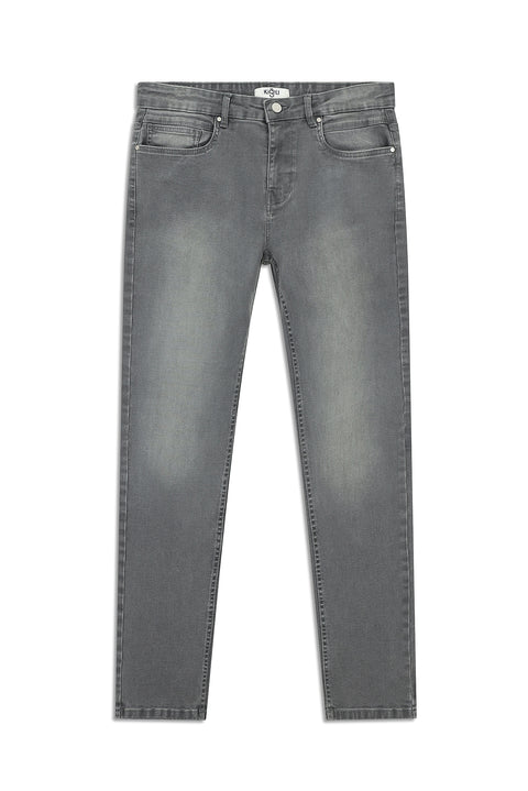 Medium Gray Regular Fit Standard Cut Stretch Denim Pants