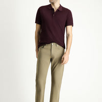 Medium Khaki Regular Fit Standard Cut Denim Cotton Trousers