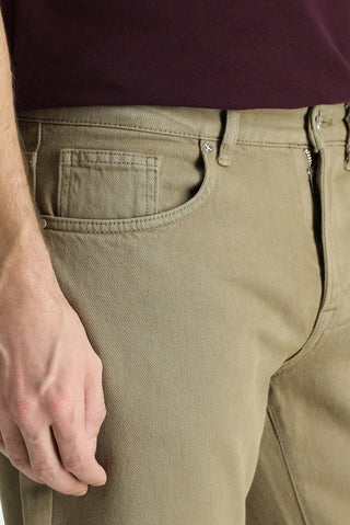  Orta Haki Regular Fit Standart Kesim Denim Pamuk Pantolon