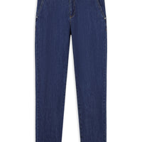 Light Blue Regular Fit Standard Cut Cotton Denim Trousers
