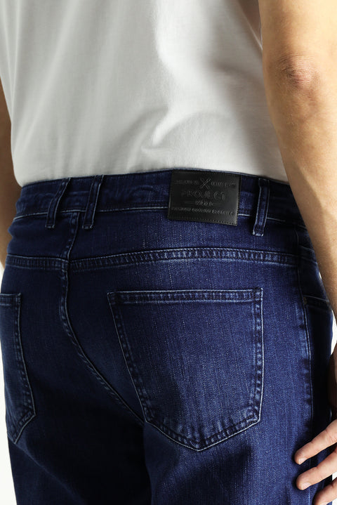 Koyu Lacivert Super Slim Fit Eksra Dar Kesim Likralı Denim Pantolon