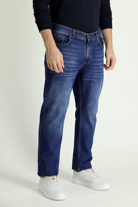 Medium Dark Blue Slim Fit Stretch Denim Pants