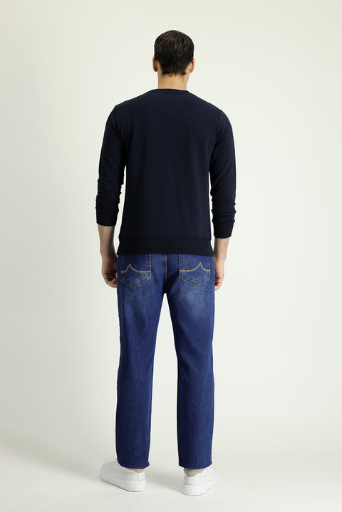 Medium Dark Blue Slim Fit Stretch Denim Pants