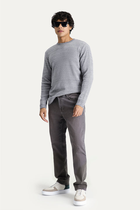Mid Grey Super Slim Fit Extra Narrow Cut Lycra Denim Trousers