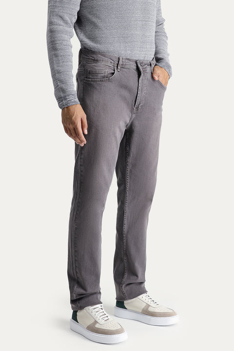 Mid Grey Super Slim Fit Extra Narrow Cut Lycra Denim Trousers