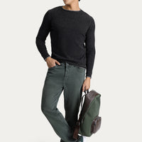 Orta Haki Regular Fit Standart Kesim Likralı Denim Pantolon