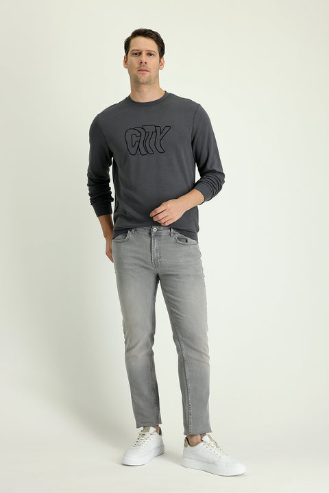Light Grey Super Slim Fit Extra Narrow Cut Stretchy Denim Pants