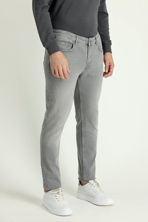 Light Grey Super Slim Fit Extra Narrow Cut Stretchy Denim Pants