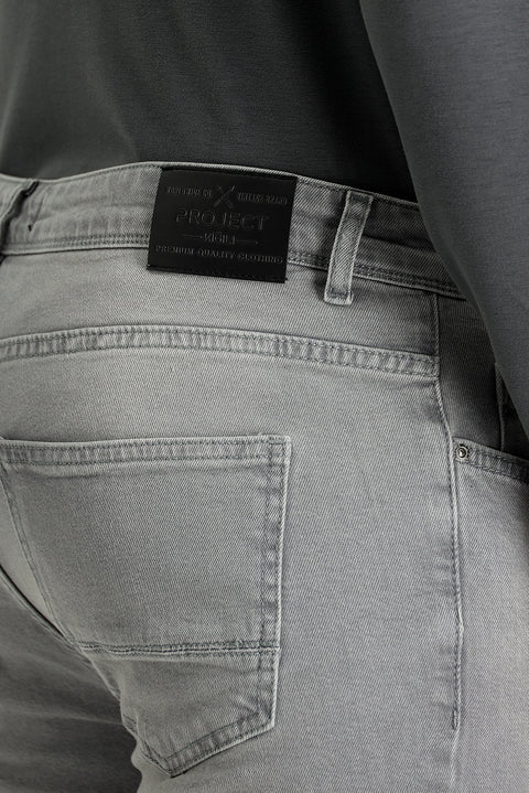 Light Grey Super Slim Fit Extra Narrow Cut Stretchy Denim Pants